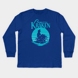 The Little Kraken (Grey) Kids Long Sleeve T-Shirt